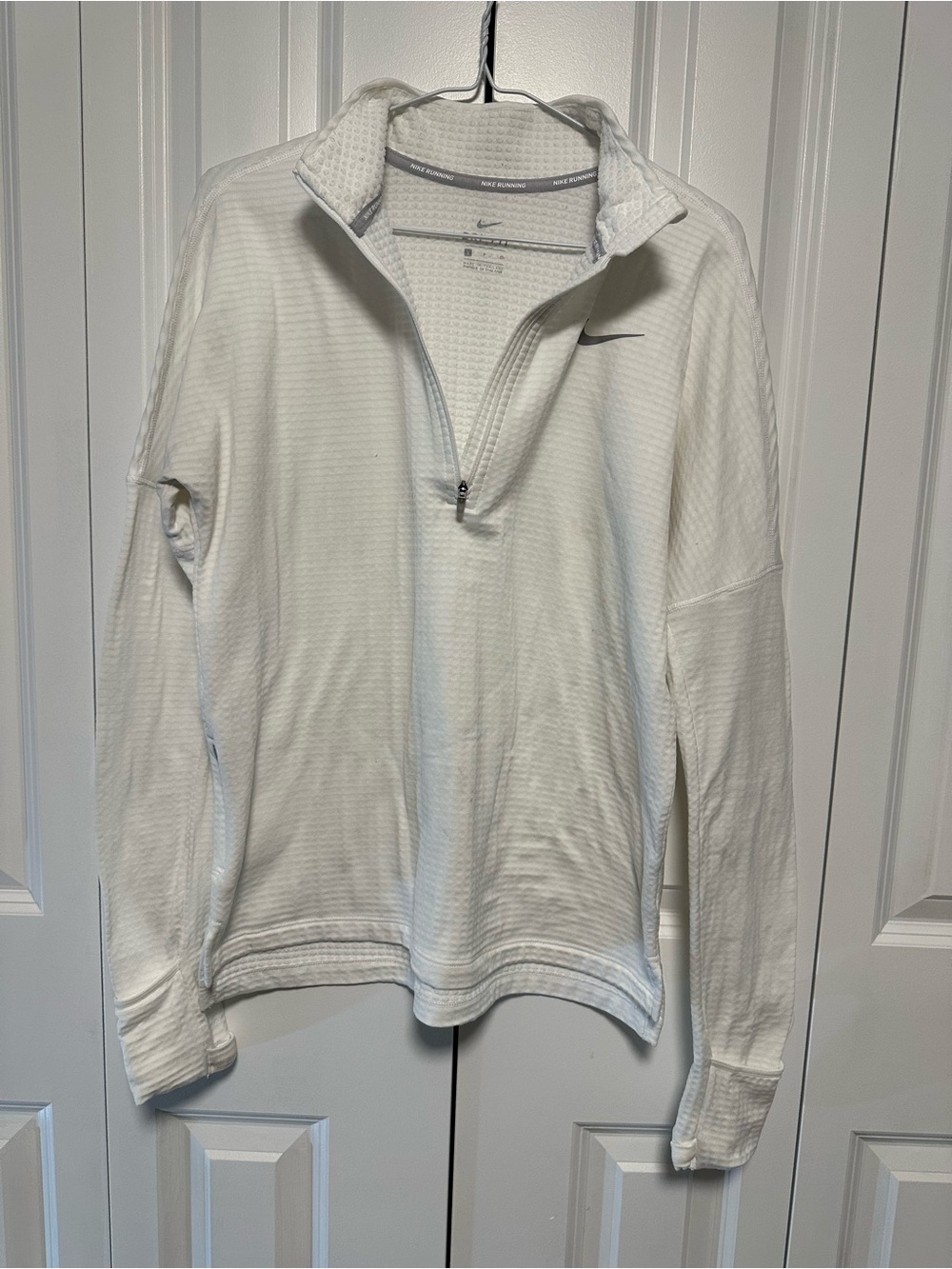 Nike Running Dri-FIT White Quarter Zip Pullover Women’s Small